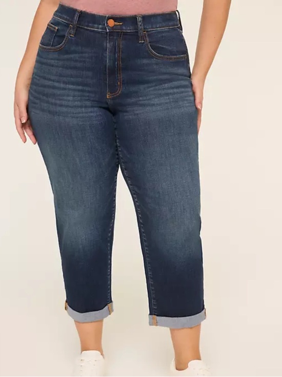 Lane Bryant Denim - Lane Bryant Dark Blue Cropped Jeans